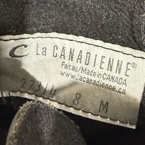 La Canadienne Leather Booties Black Womens Size 8 Lace Up & Zip Up - Picture 10 of 12